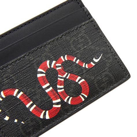 gucci leather trifold card holder|Gucci card holder with snake.